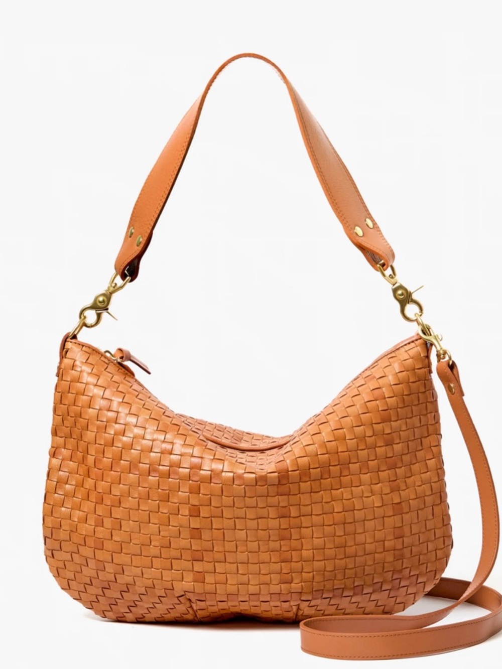 Clare V. Moyen Messenger in Natural Woven Checker